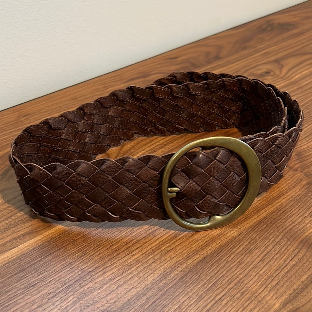 Brown Wide Braided Belt